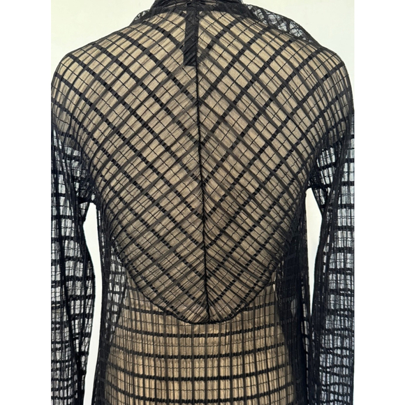 Women's Elana Kattan open front sheer lace mesh topper Cardigan, M, Black EUC - Picture 3 of 9